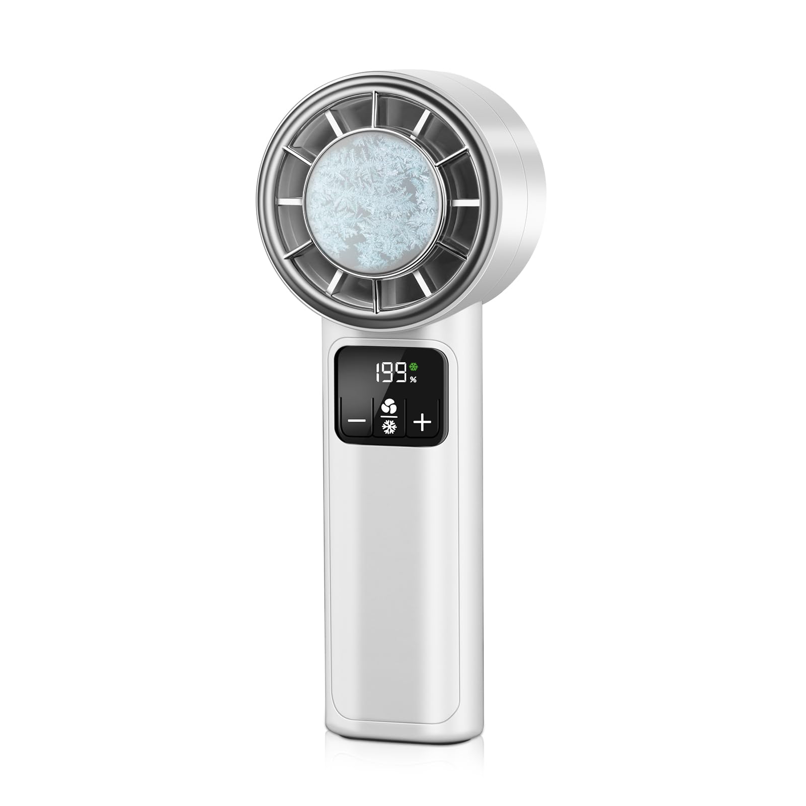 Handheld Turbo Fan With Ice Cooler, Rechargeable Personal Fans, 1-199 Adjustable Speed, Powerful - Koospark