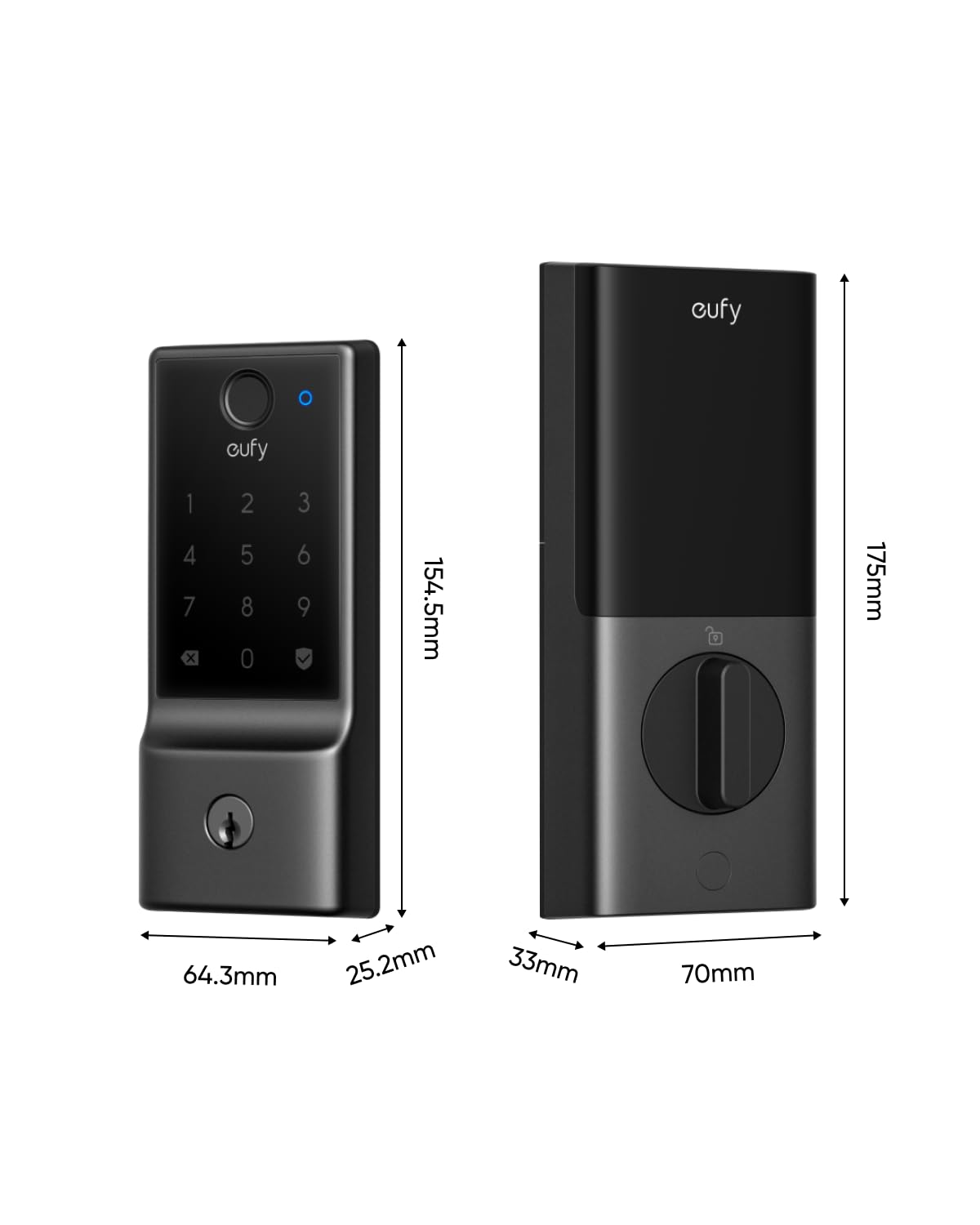 Eufy Security Eufy Smart Lock E31, Fingerprint Keyless Entry Door Lock With Apple Home Ecosystem, For Front Door Or Back, Supports Matter, Apple Home, Alexa, Google, 10000Mah Battery, Auto Lock