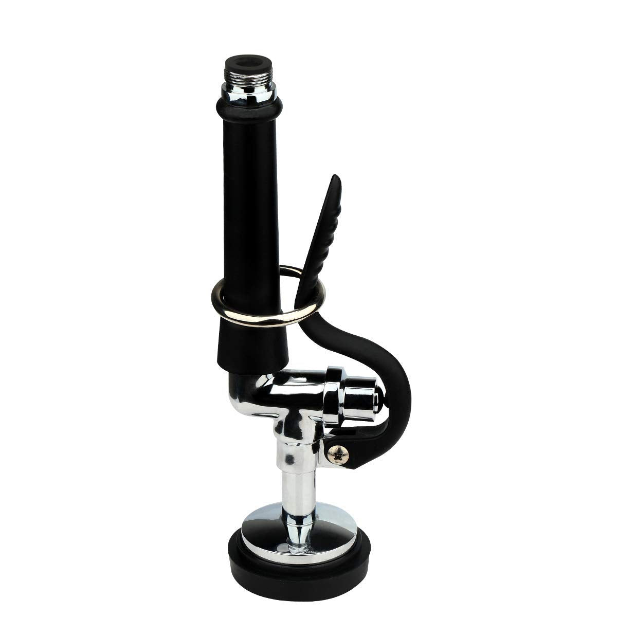 Kwode Pre-Rinse Spray Valve Head For All Commercial Kitchen Sink Faucet, High Pressure Dish Sprayer Nozzle With Hand Grip Assembly Replacement Kit For Restaurant Industrial Faucets Black