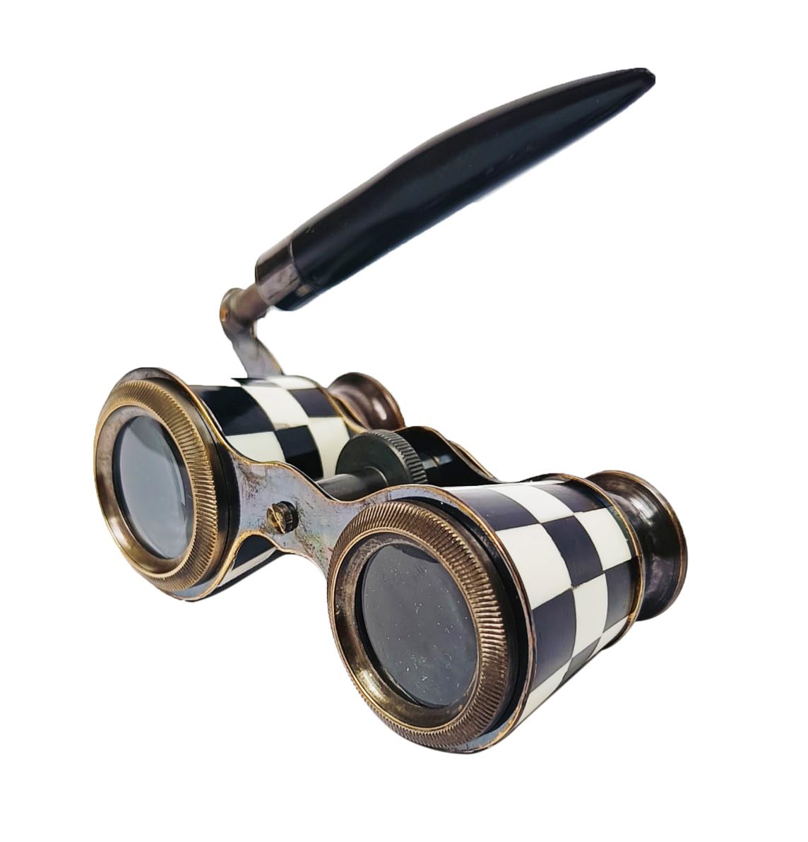 Sifaat World 2.5 Inches Opera Glasses Binocular For Adults- Captain'S Mother Of Pearl Solid Brass Opera Binoculars With Handle -Pocket Size Handel Binoculars For Kids, Bird Watching, Hunting