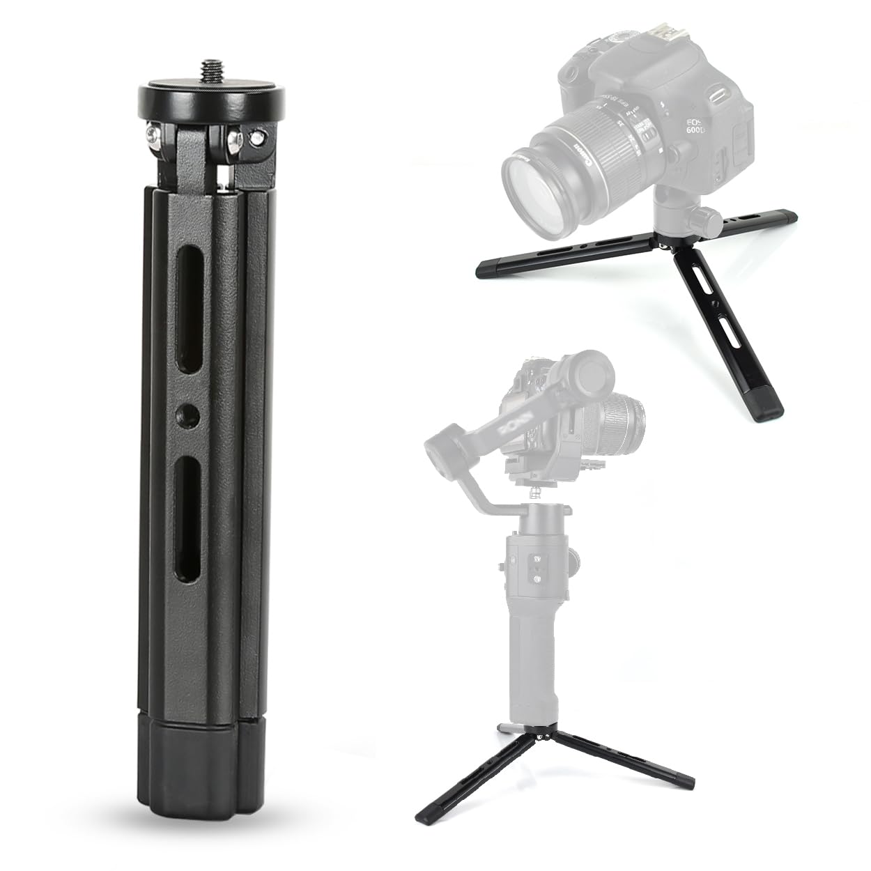 Akeipho Adjustable Aluminum Mini Tripod, Desktop Tabletop Tripod Stand For Dslr Cameras, Zhiyun Weebill/Smooth/Crane, Dji Ronin S/Sc/Rsc/Rs,Osmo Mobile,Stabilizer Handle (Standard)
