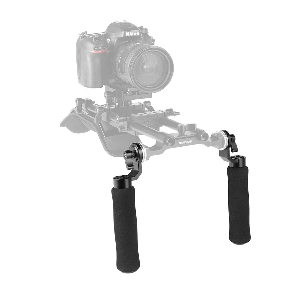 Camvate Ultra Light Sponge Handgrip With Rosette M6 Thumbscrew For Camera Handle Grip(A Pair) - 2254