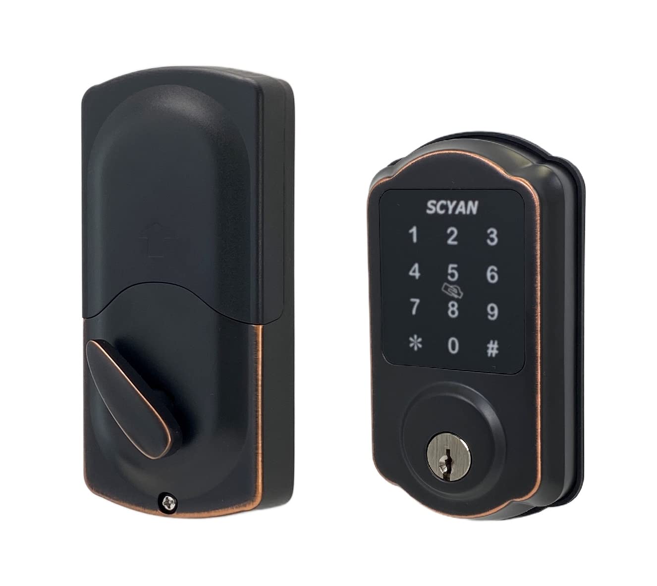 Scyan Smart Deadbolt Lock, D1 Deadbolt With Touchscreen Keypad, Keyless Entry Door Lock, Auto Locking, For Home, Airbnb, Rental House (Aged Bronze)