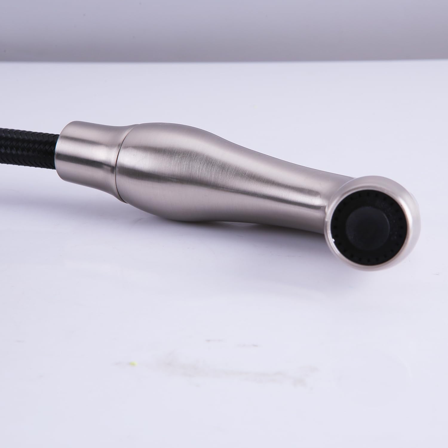 Liberaquar Kitchen Sink Side Sprayer Side Connector Compatible With Moen Faucet Head Replacement, Kitchen Sink Faucet Sprayer Attachment With Water Hose/Holder, Brushed Nickel Finish