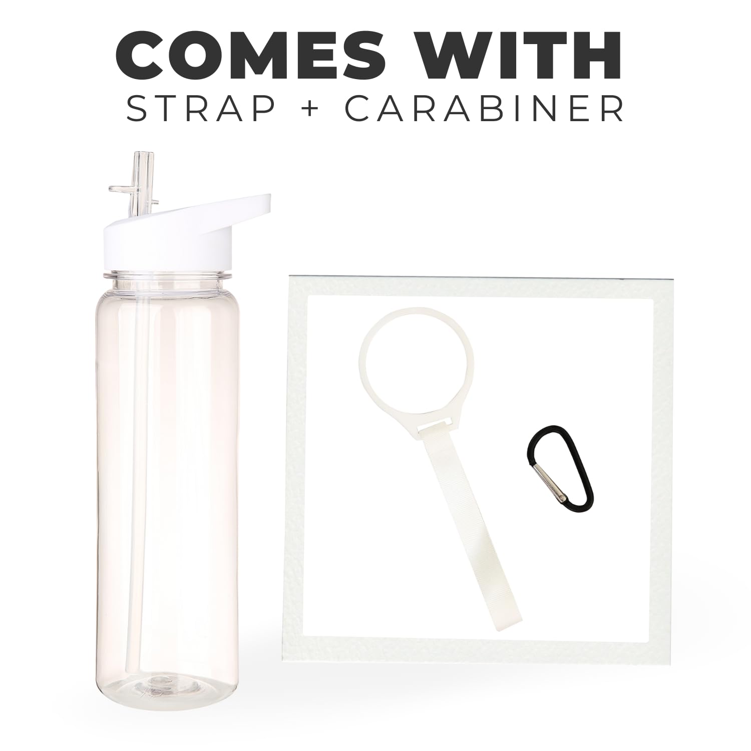 Tritan Clear Water Bottle With Straw No Markings 24 Oz Sports Water Bottle Leak Proof