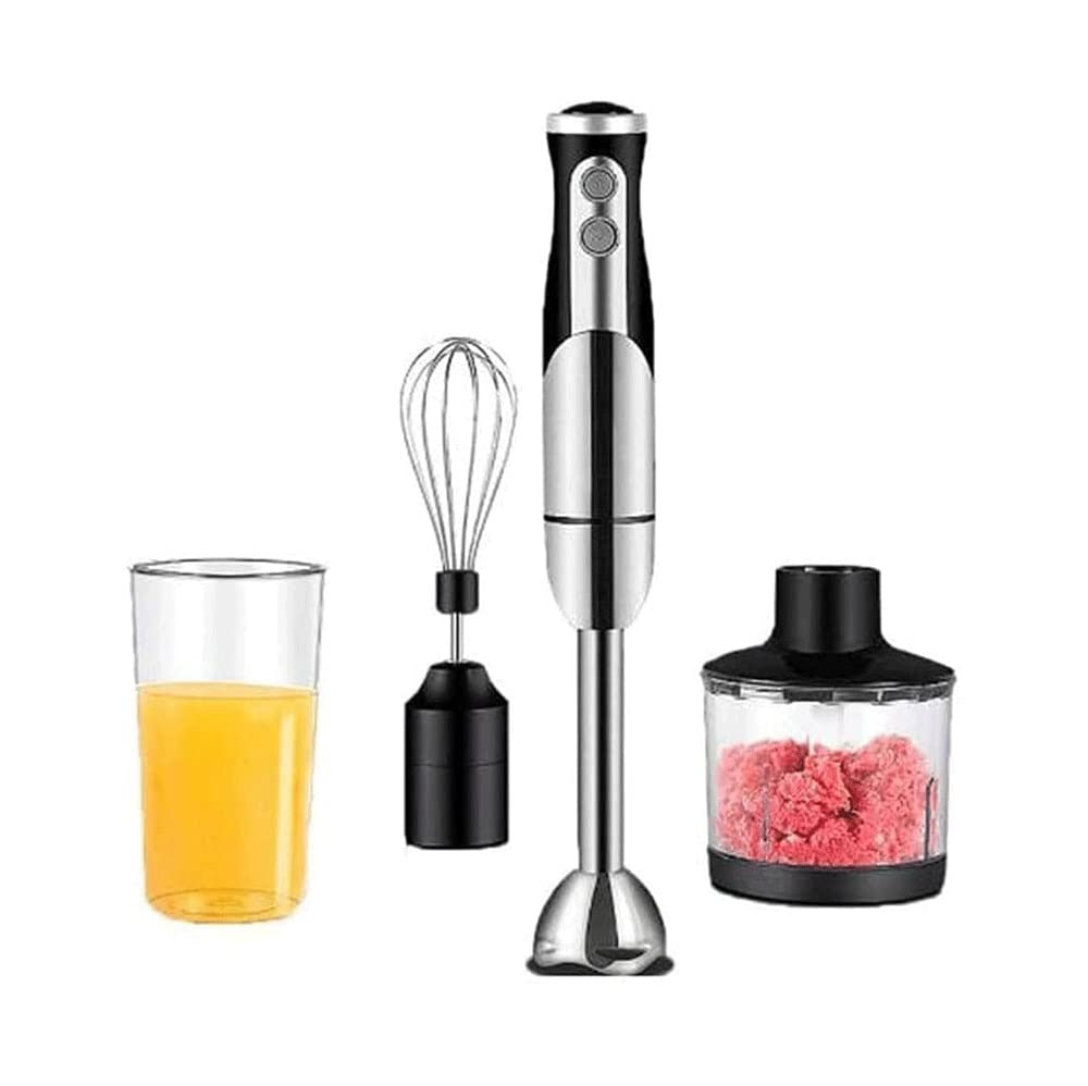 Zhykll 5-In-1 Immersion Blender Hand Blender, 800W 2-Speed Powerful Stainless Steel Stick Blender With Milk Frother,Egg Whisk, Chopper And With Lid