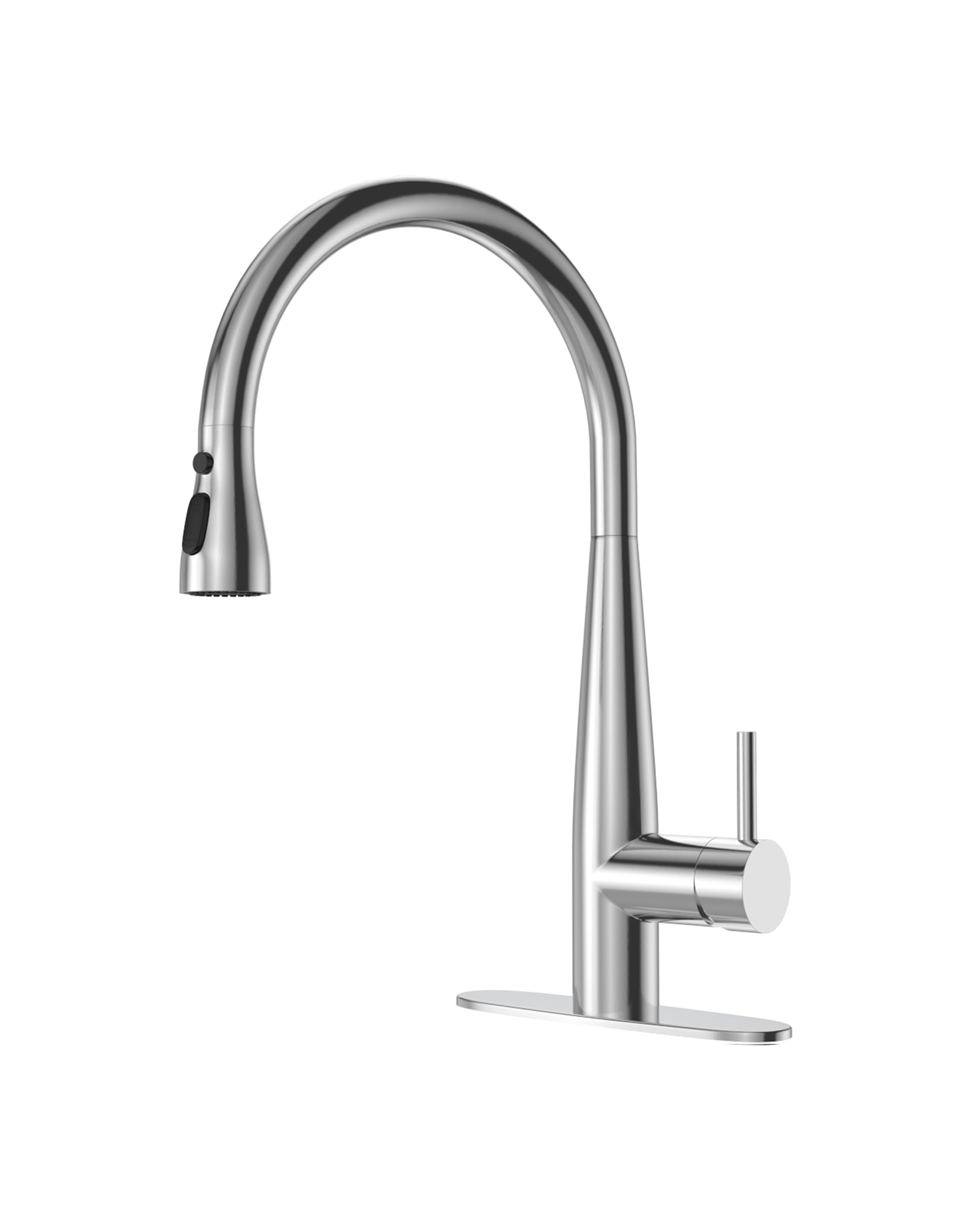 Puretap Brushed Nickel Kitchen Faucet, 18-Inch High Arc Kitchen Faucets With Pull Down Sprayer, Kitchen Sink Faucet, Faucet For Kitchen Sink Spray Head