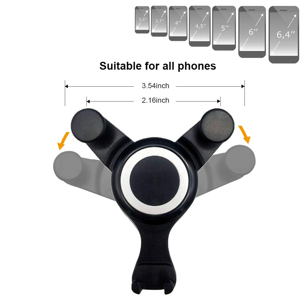 Oyefly Mobile Phone Holder For Smartphone, Gps & Tablet Compatible With Smart Model 453 Forfour Fortwo 360 Adjustable For Optimum Visibility Car Phone Holder (Black)