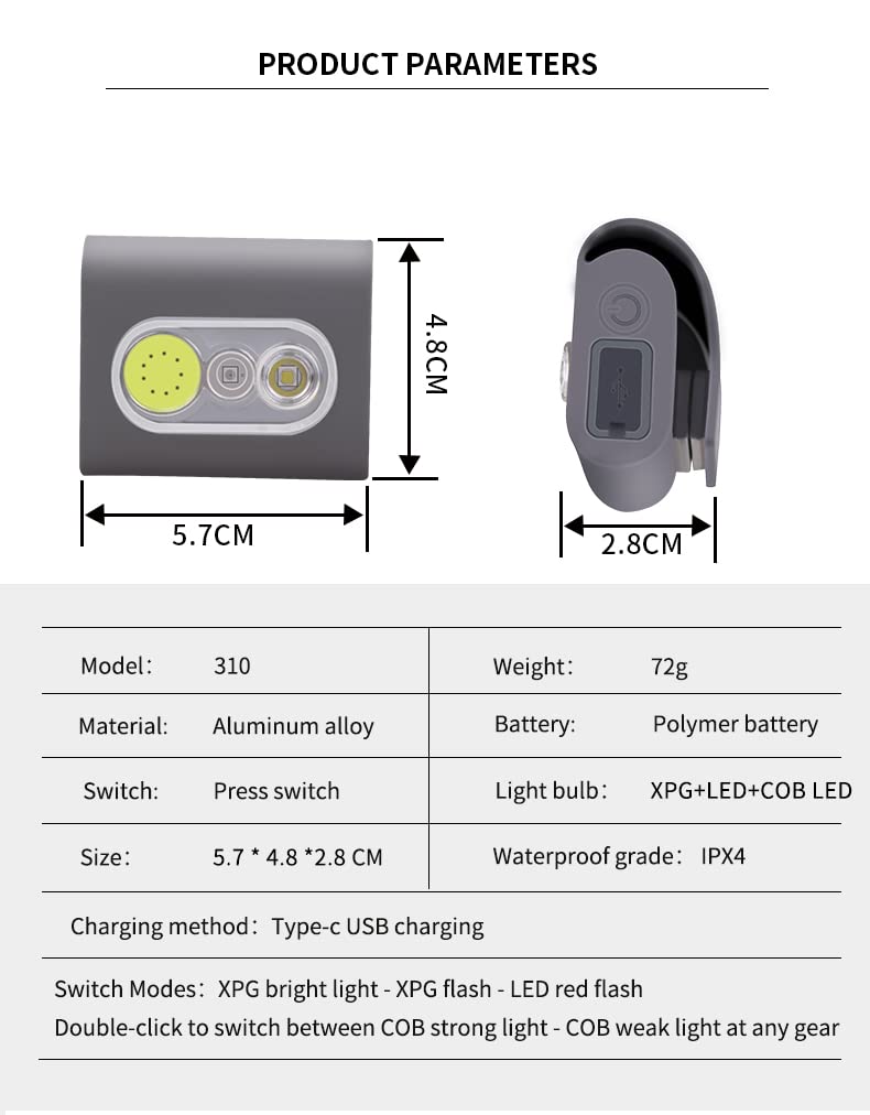 Nucwo Clip On Night Light 2000 Lumen Safety Jogging Led Running Light With Strong Magnetic Clip,Usb Rechargeable Night Lights Addon To Reflective Vest For Runners,Joggers,Dog Walking,Running Gear