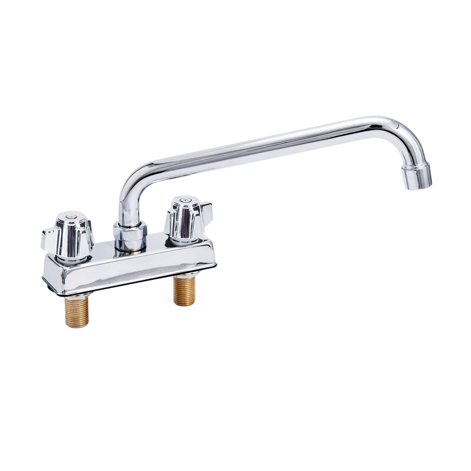 Amgood Deck Mount Kitchen Sink Faucet 12" Swivel Spout 4" Center Nsf Commercial Kitchen Utility Laundry