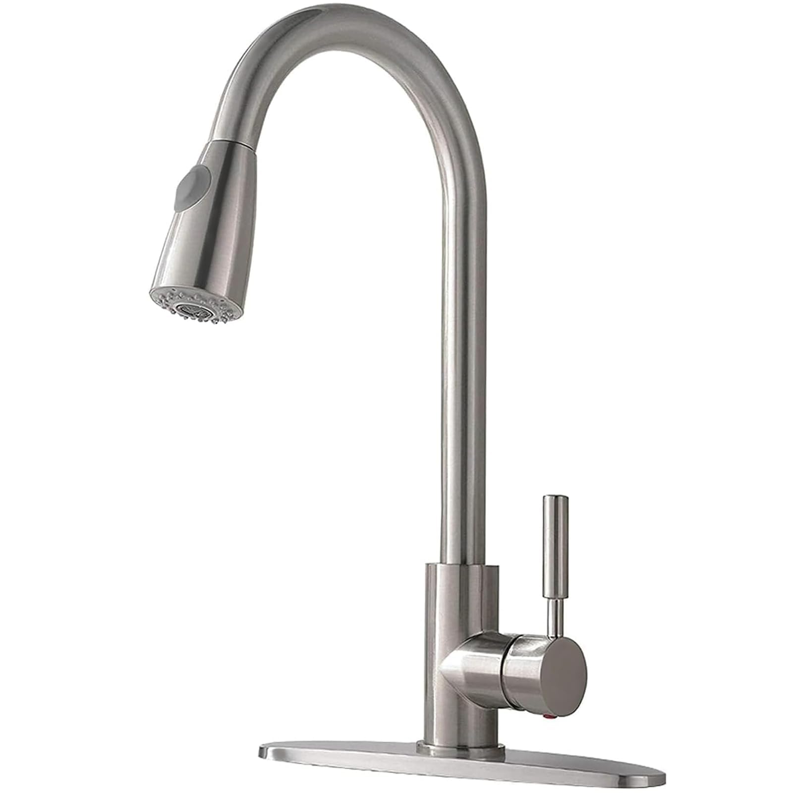 Comllen Kitchen Faucet With Pull Down Sprayer, Brushed Nickel Stainless Steel Kitchen Faucets, Commercial Pull Out High Arc Single Lever Sink Faucet For Kitchen Farmhouse Utility Rv Bar Sink