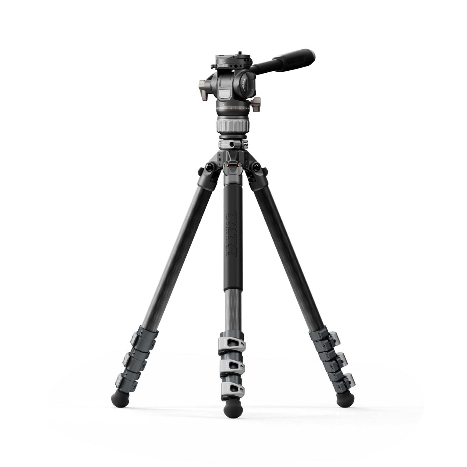 Tilta Camera Tripod With Fluid Head, 3-Stage Carbon Fiber Tripod Legs, 160 Cm Travel Video Tripod Max Load 5Kg With Arca Receiver - Space Gray Tt-Vt05-Fb-Sg