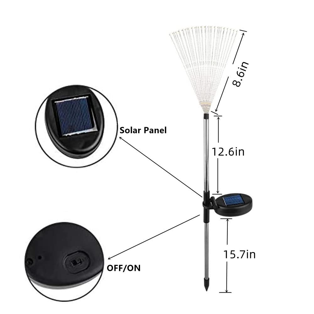 Xingtong Solar Firework Light, Outdoor Solar Garden Decor Lights 150Led Solar-Powered String Backyard Decor Waterproof Light Christmas Decorations,For Patio Walkway Pathway Backyard (Cold White,2-Pack)