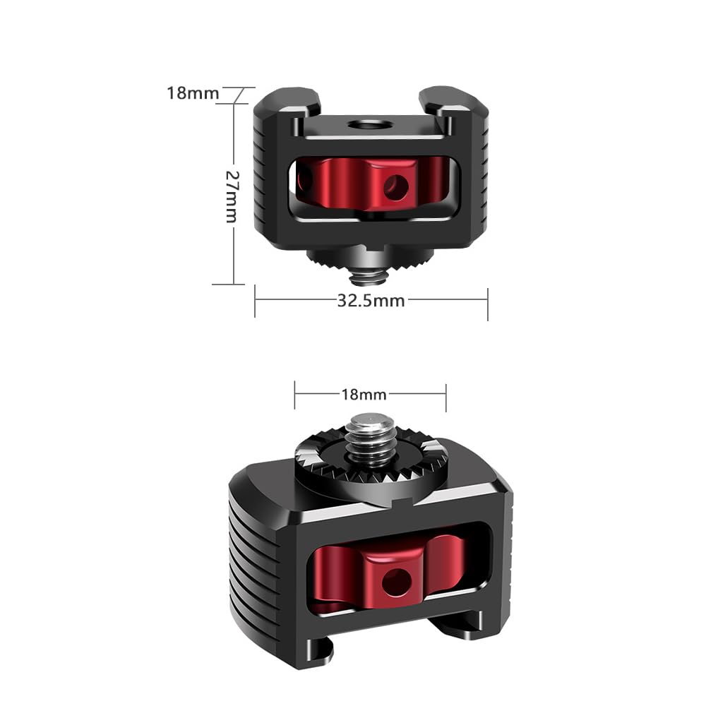 Akeipho Side Mounting Adapter For Zhiyun Weebill S Crane 2/3, Gimbal Extension Plate With Cold Shoe Mount 1/4" Screw Holes For Video Light, Microphone, Monitor