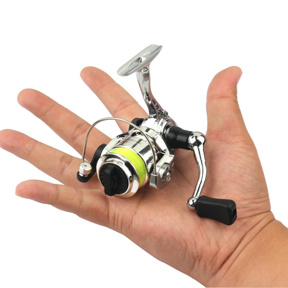 Gaderth Micro Compact Spinning Reel, Mini Pocket Metal Fishing Wheel, 4.3:1 Gear Ratio Small Reel, 2+1Bb Bearings All Season Fishing Reel