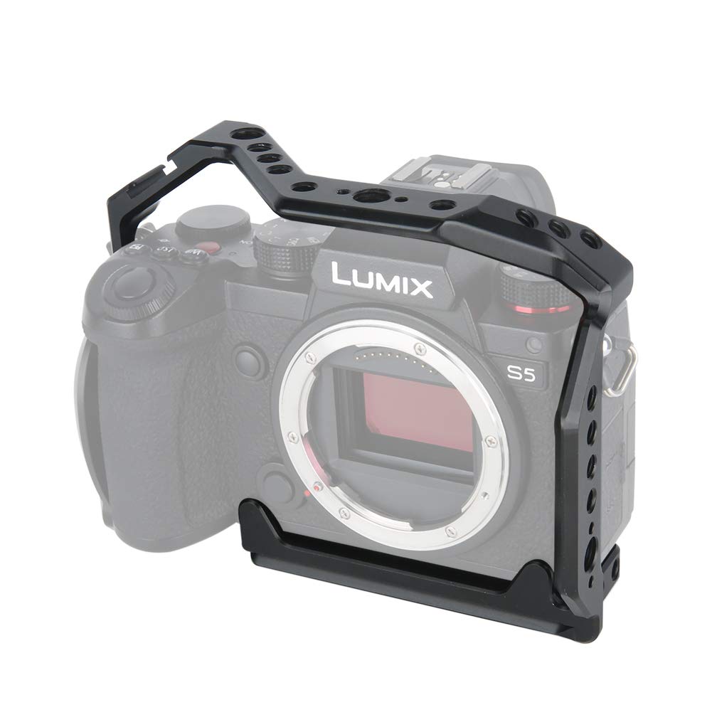 Niceyrig S5 Streamline Cage For Panasonic Lumix S5 / G9 Ii Mirrorless Camera With 3/8 1/4 Thread Nato Rail Cold Shoe - 406