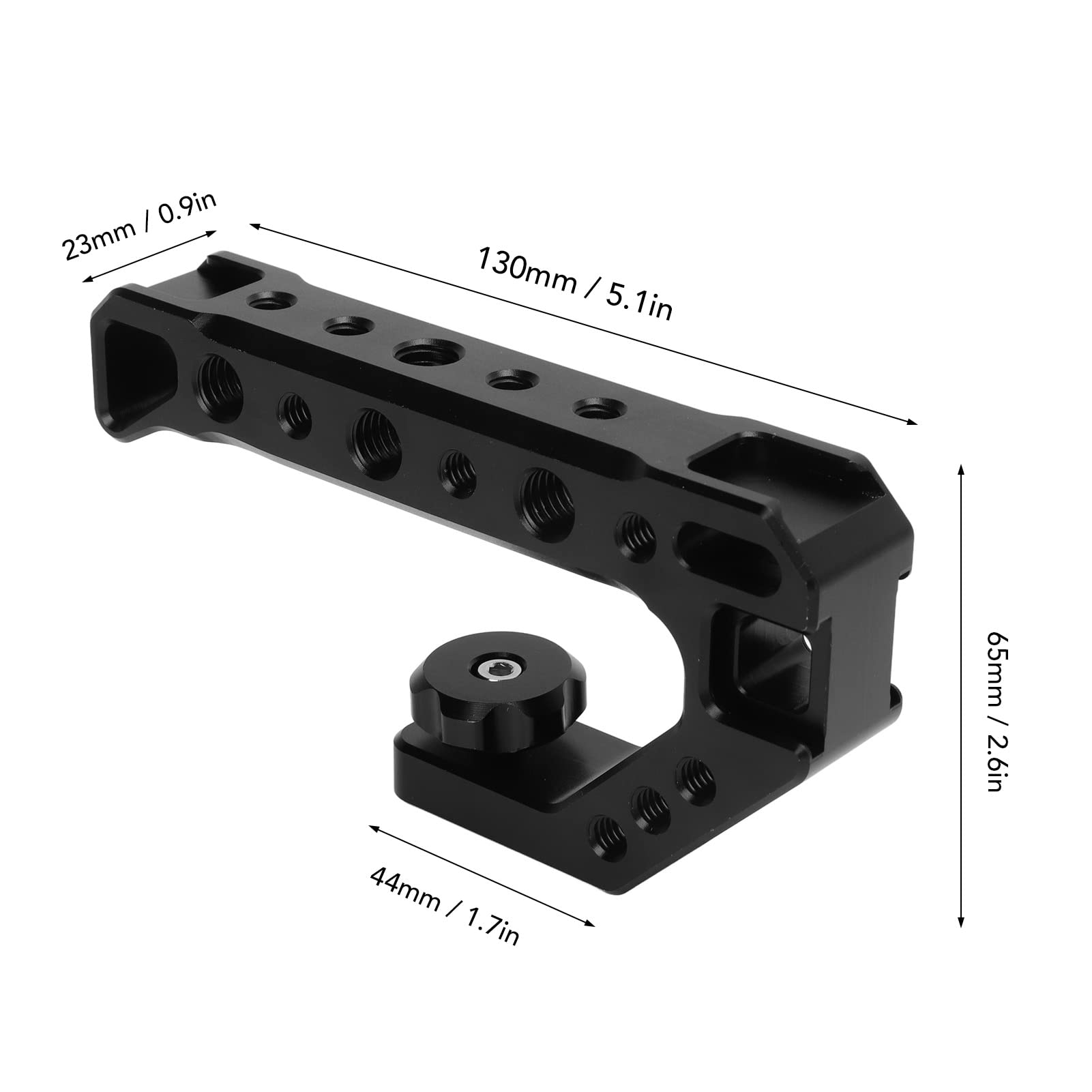 Zunate Slr Camera Top Handle Grip, Mirrorless Camera Handle With Cold Shoe Adapter Mount, Hand Held Stabilizer For Dslr Cameras, Lightweight And Ergonomic Design