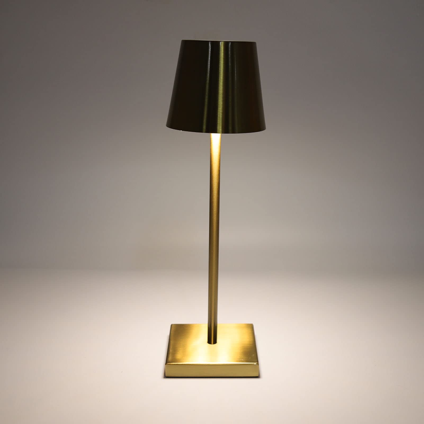 Topincn Table Lamp, High Brightness Led Touch Dimmable Modern Simple Table Lamp, Rechargeable Cordless Table Lamp For Restaurant Bar (Gold)