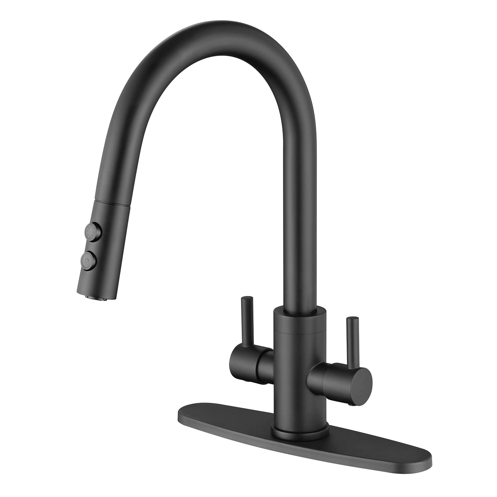 Paking Kitchen Faucet, Kitchen Sink Faucet, 2 Handles Sink Faucet, Faucet, Kitchen Faucet Pull Down, Faucet With Sprayer, Bar Faucet, Stainless Steel, Matte Black, Pb1047