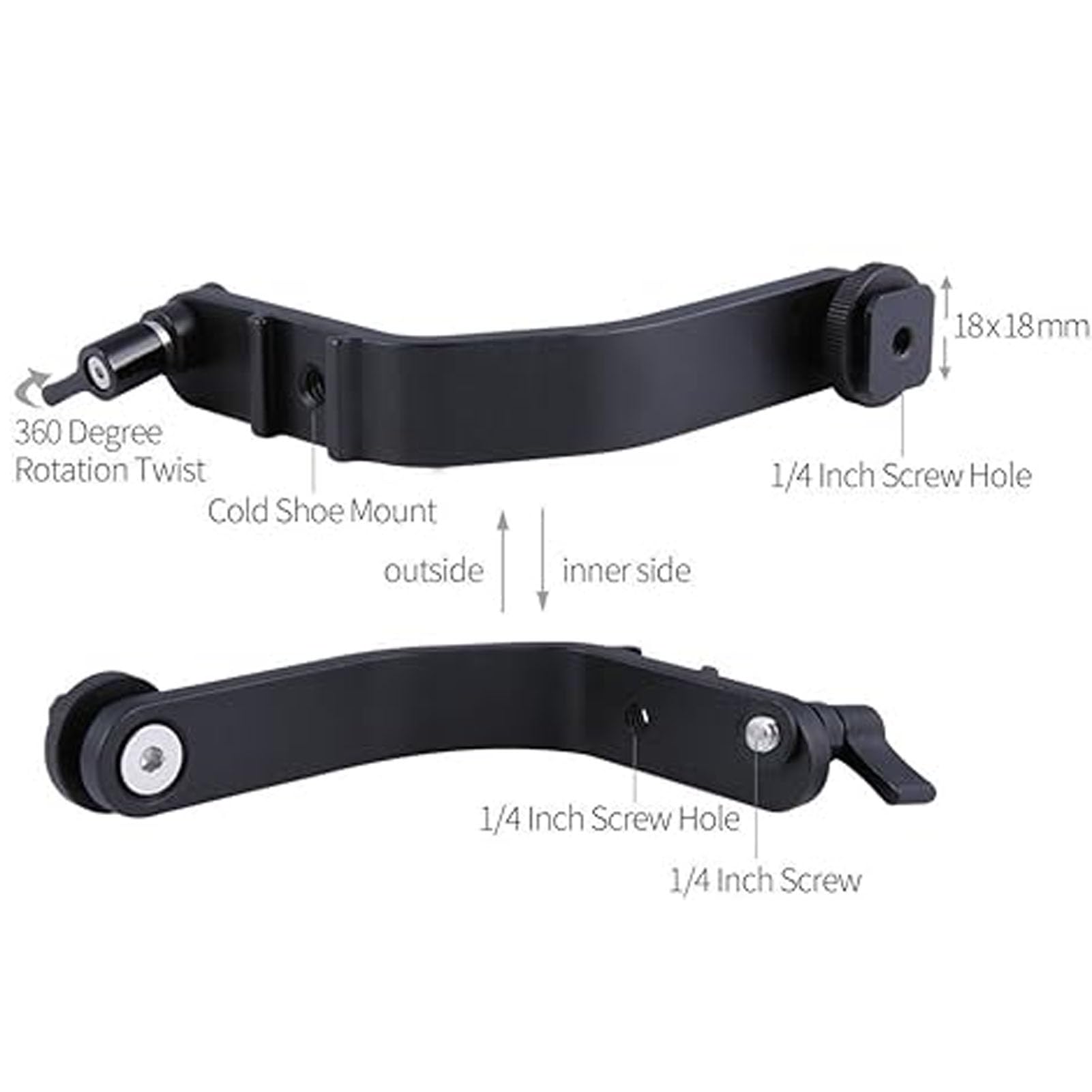 Gowenic Tilt Arm For Feelworld F5 F570 S55 Fw568 5 Inch 5.5 Inch 5.7 Inch 4K Hdmi On Camera Field Monitor Mount On Dslr Stabilizer Gimbal Crane Rig, 360 Degree Rotation