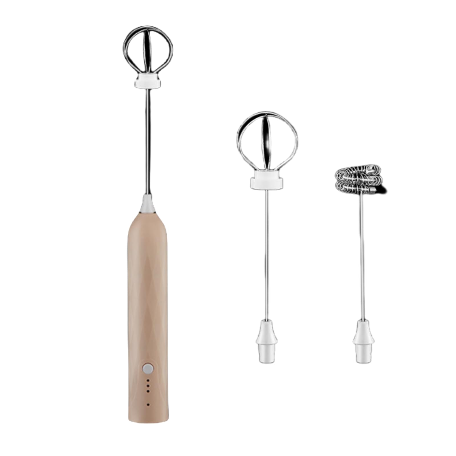 Taolivingmart Immersion Blender Handheld, 2-In-1 Hand Blender Electric With Usb Rechargeable 3 Speeds, Stainless Steel Blade Stick Blender With Whisk, For Coffee Latte,Hot Chocolate, Egg (Khaki)