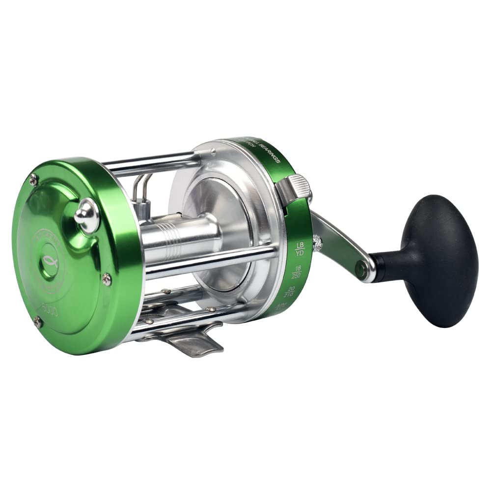 Ancient Mariner 6000 Round Baitcasting Fishing Reels, More Powerful Reels 6000 Catfish Striper, Right/Left Hand