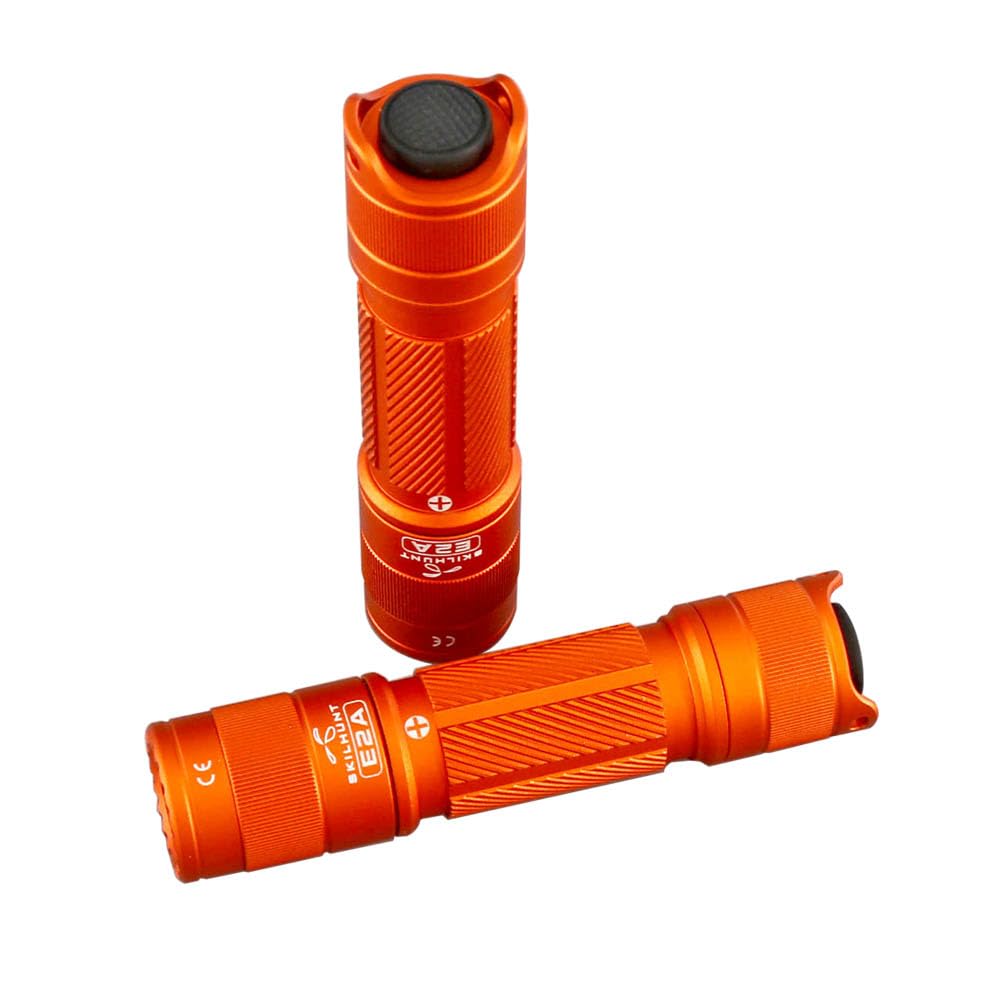 Skilhunt Edc Pocket Keychain Mini Light, Super Bright, Waterproof, For Camping Hiking Emergency Tiny Flashlight, E2A (Orange, Cool White Bl-110C)