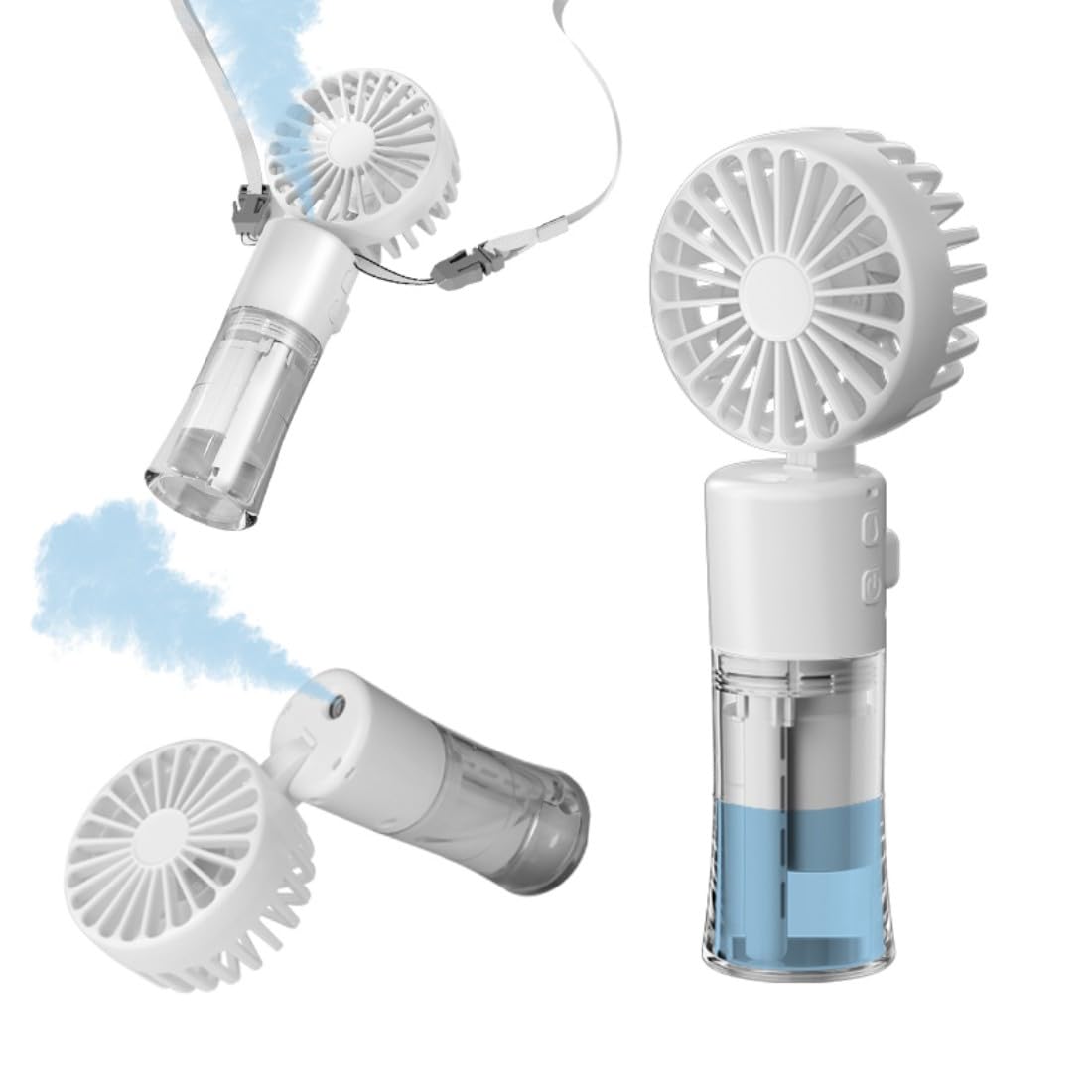 Handheld Misting Fan, Multi-Purpose For Portable Mini Mister Neck Fan, 1500Mah Desk Fan, 4 Speed - Koospark