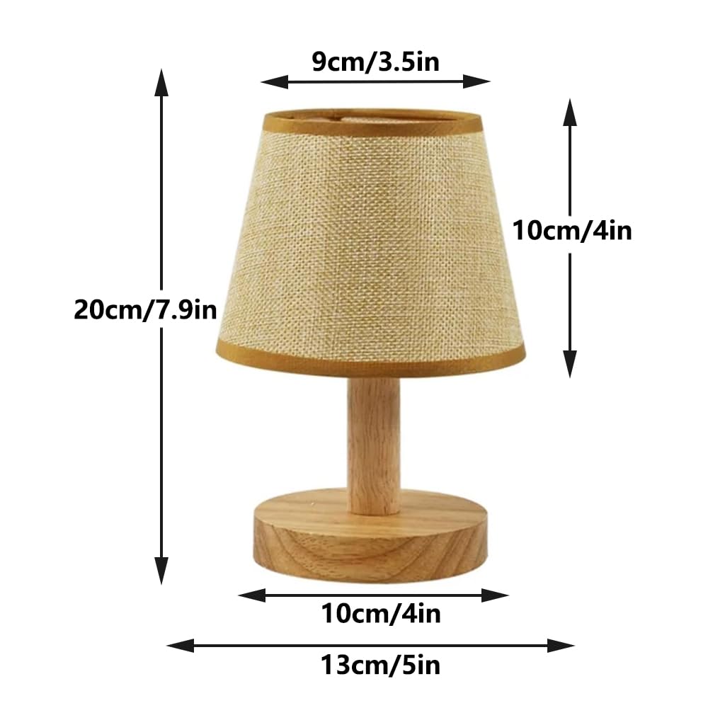 Dbkmpz Small Table Lamp,Bedside Table Lamp,Vintage Lamp,Wooden Bedside Lamp Simple Bedroom Lamp Linen Shade Mini Desk Lamp Night Light Nightstand Lamp For Bedroom,Living Room,Kids Room
