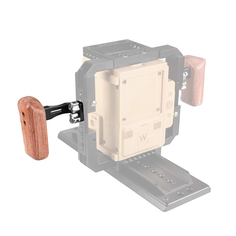 Camvate Wooden Handle Grip With 1/4"-20 Thumbscrew Knob For Dslr Camera Cage Rig (Left Hand) - 2218