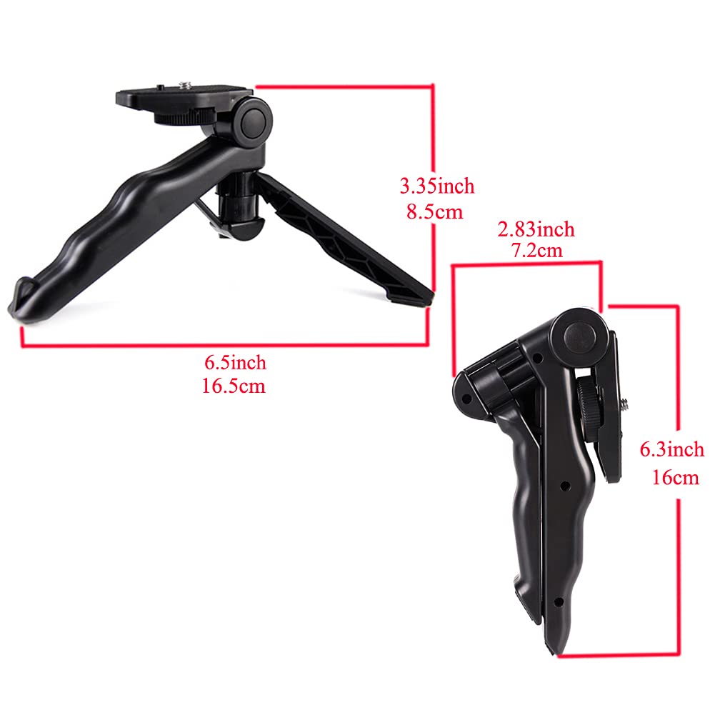 Walway Foldable Mini Table Tripod Stand Hand Grip With 1/4" Screw Compatible With Gopro/Smartphones/Compact Cameras Dslrs For Vlogging, Live Streaming, Zoom Meeting