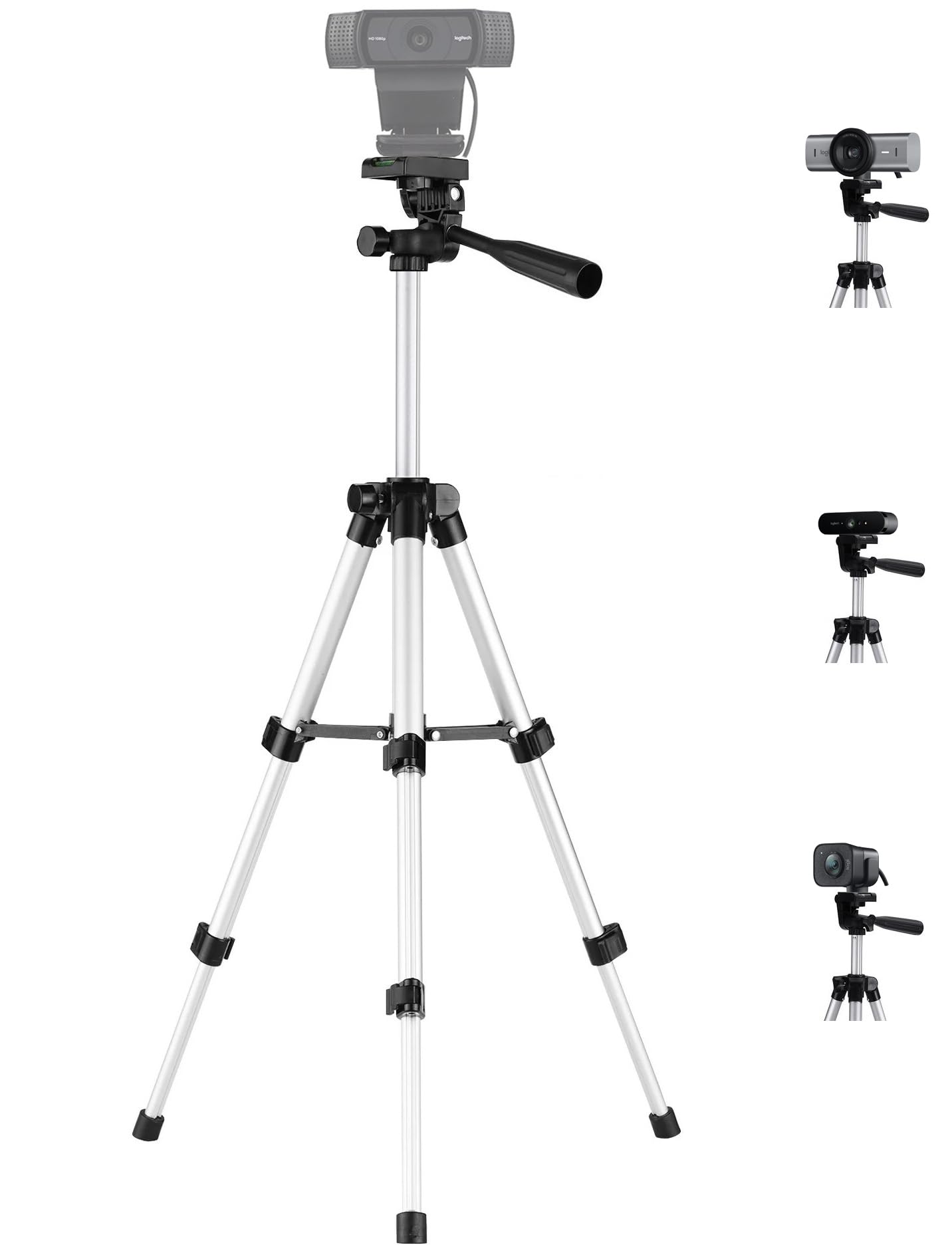Acetaken Tripod For Webcam, 25.6'' Webcam Tripod Stand Compatible With Logitech C920/Mx Brio 4K/Brio 4K Pro/Brio 500/Streamcam/C922/C930/C615 Webcams