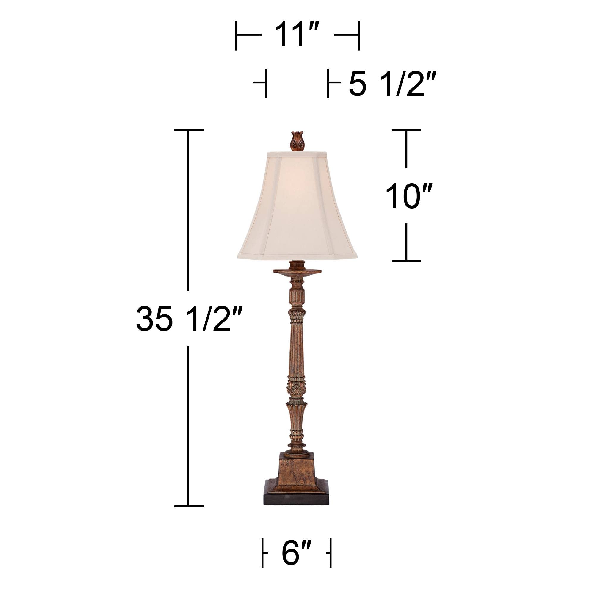Regency Hill Thorood 35 1/2" Tall Large Traditional End Table Lamp Brown Finish Single Fabric Beige Shade Console Living Room Bedroom Bedside Nightstand House Office Home Reading Kitchen Entryway