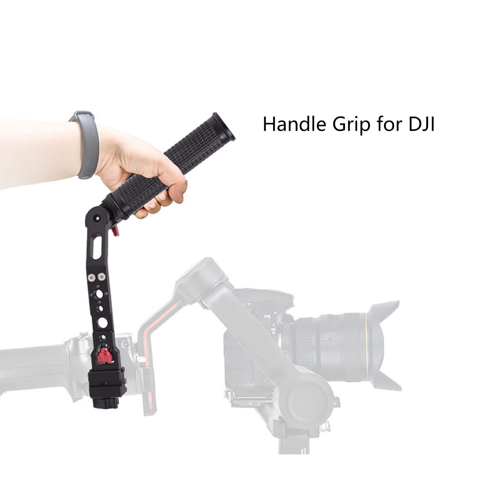 Wisoqu Stabilizer Hand Grip, 1/4 Inch Screw Holes High Strength 3/8 Inch Screw Holes Adjustable Handle Grip Aluminum Alloy For Dji Ronin Rsc2 For Dji Ronin Rs2