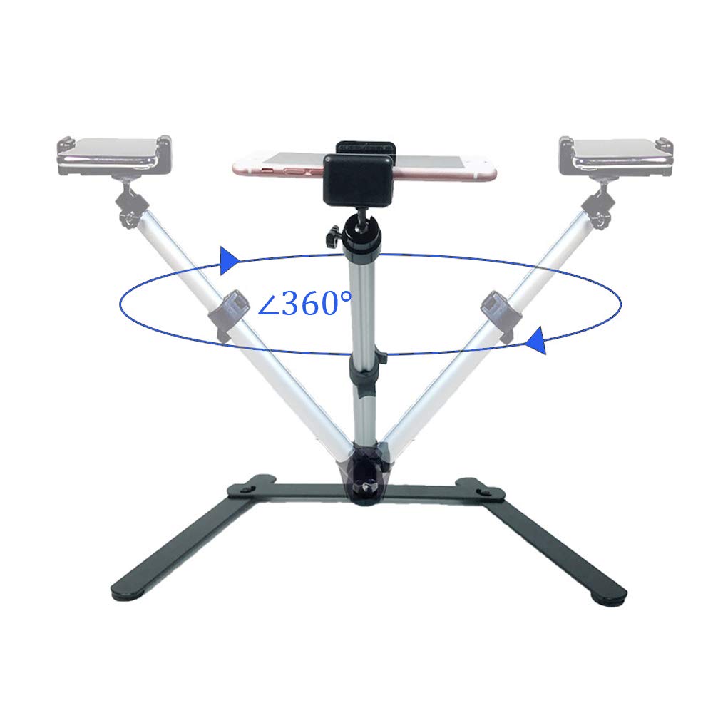 Aontoky Photo Copy Pico Projector Stand Overhead Phone Mount Adjustable Tabletop Teaching Online Stand For Live Streaming Baking Crafting Demo Online Video And Draw Recording
