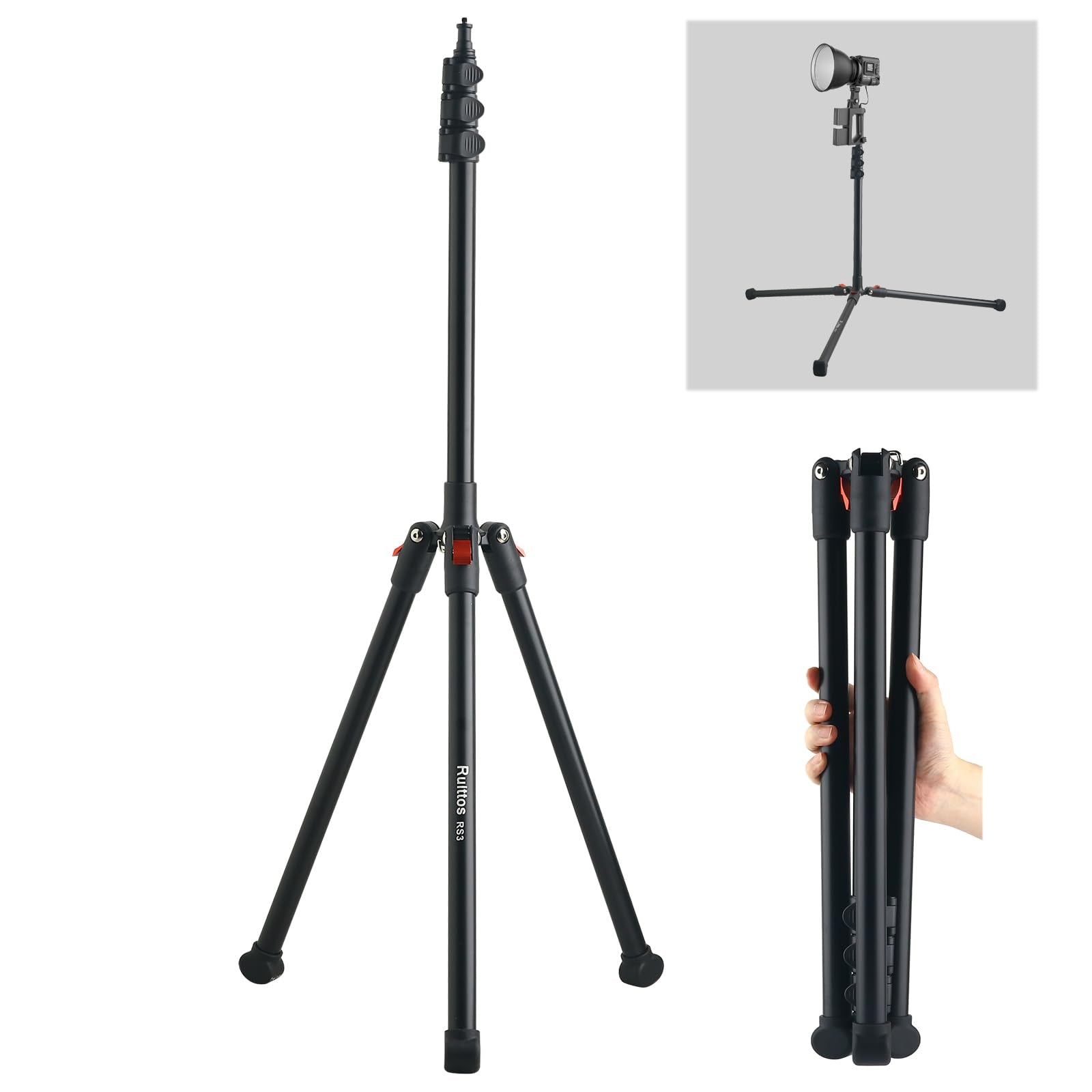 Ruittos Light Stand, 78” Aluminum Heavy Duty Photography Tripod Stand Floor Stand For Relfectors, Softboxes, Lights, Umbrellas, Backgrounds