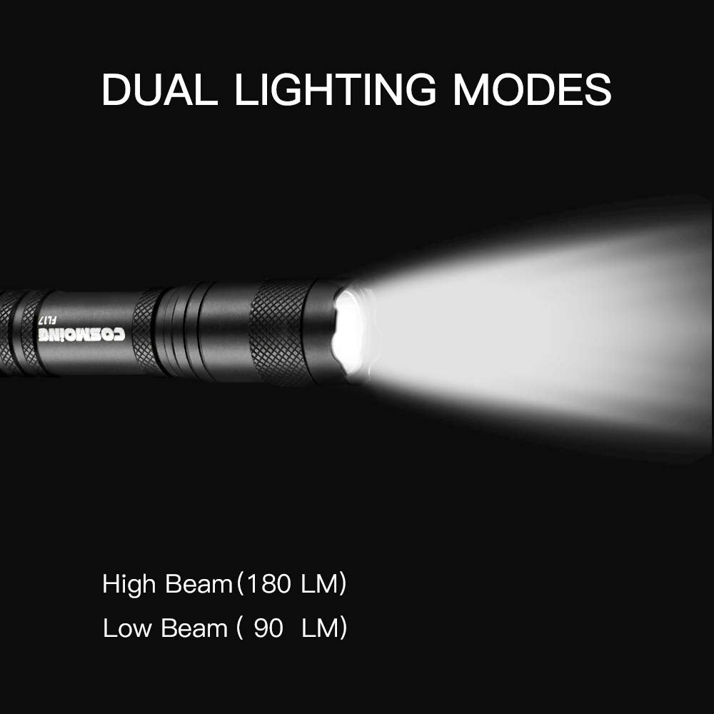 Cosmoing Pen Flashlight, 3 Modes Small Pen Light Flashlight, Super Bright Powered By 2Xaa Battery(Not Included) Ip54 Waterproof With Pocket Clip Penlight For Camping, Inspection, Medical, Emergency