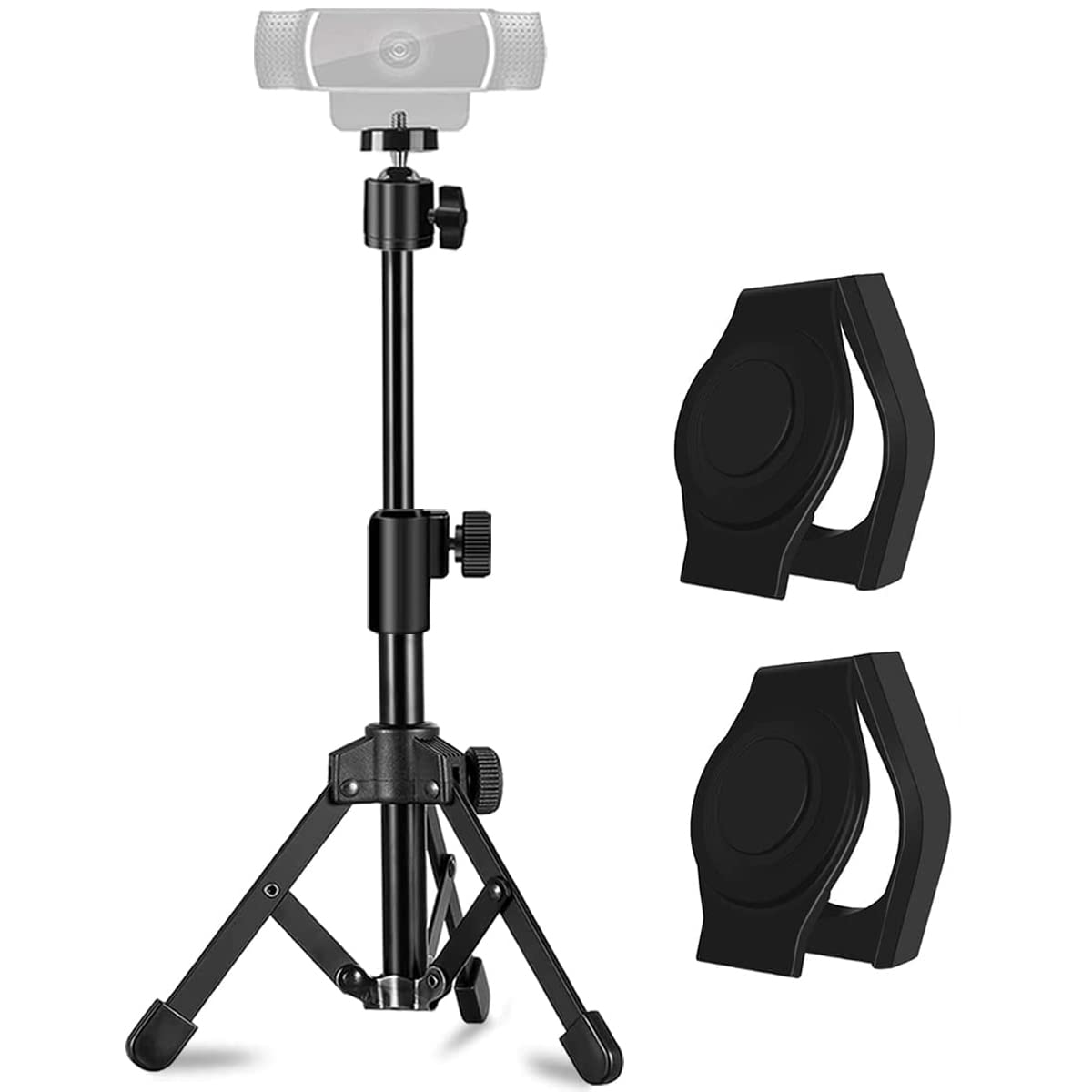Jcwiny Webcam Stand Extendable Desktop Tripod Stand Mount Holder, 2 Pack Webcam Cover Web Camera Lens Cover With Vhb 3M Strong Adhesive