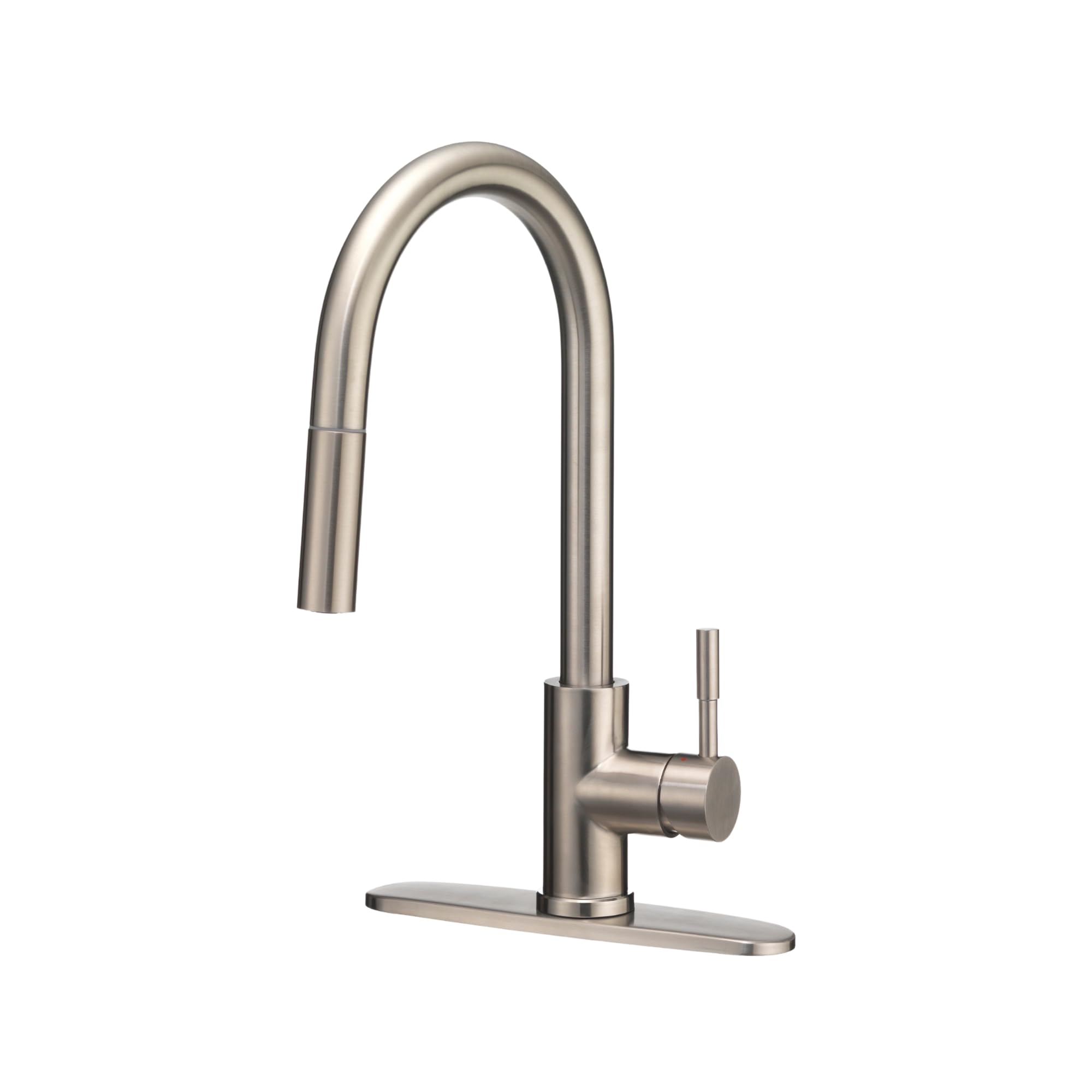 Dura Faucet Rv Streamline Single Handle Pull-Down Kitchen Sink Faucet - Optional Deck Plate (Satin Nickel)