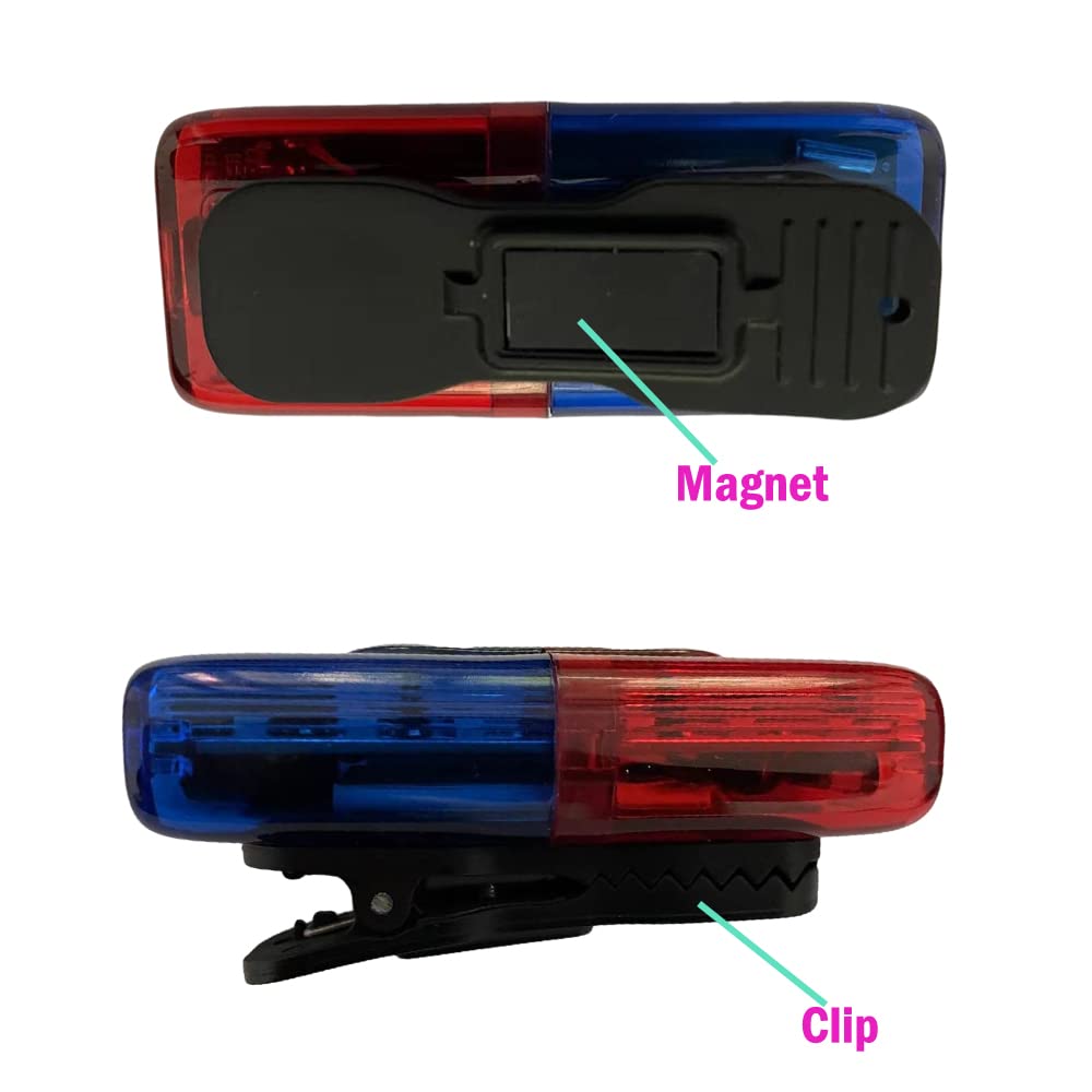 Poyoelf Police Warning Strobe Shoulder Lights Whistle Flashlight Magnet, Safety Flashing Security Clip Signal Light For Outdoor Rescue,Traffic Guidance,Police Patrols,Cycling,Night Run,Camping (With Whistle)