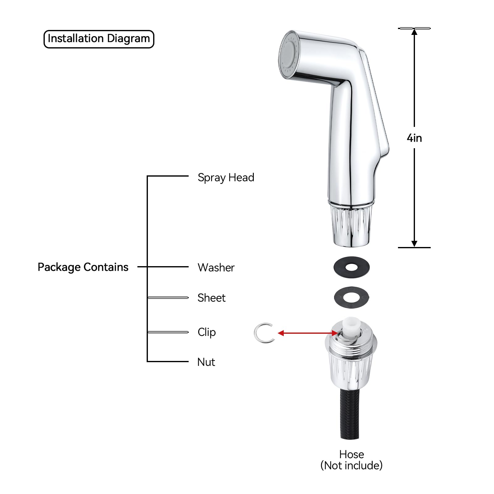 Lavishstream Kitchen Sink Sprayer Replacement, Universal Sink Sprayer, Kitchen Side Sprayer Head, Pull Out Spray Head, Faucet Sprayer Replacement, Compatible With Delta, Moen, Kohler, Oem (Chrome)