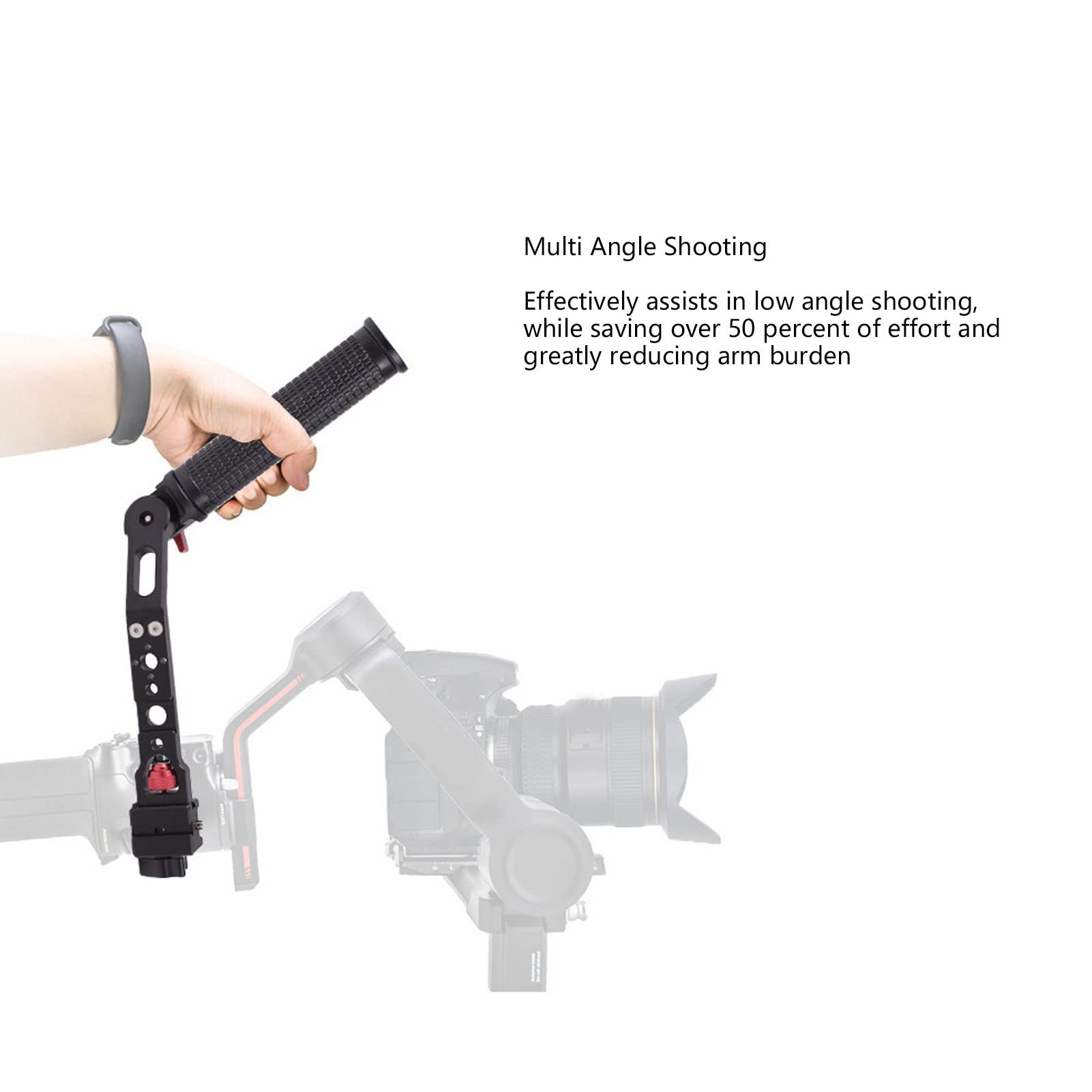 Pilipane Handgrip, Adjust Slinger Handgrip Slinger Handle, Foldable Aluminum Alloy Handle Grip For Ronin Rs Series Stabilizer Accessory