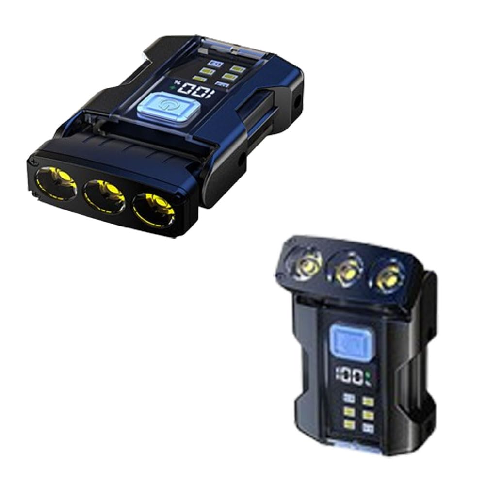 Poyoelf Small Powerful Edc Flashlight Mini Flashlight With Rechargeable 180 Degree Keychain Flashlight Magnet Pocket Flashlight 6 Mode Type-C Lanyard For Camping, Outdoor, Inspection,