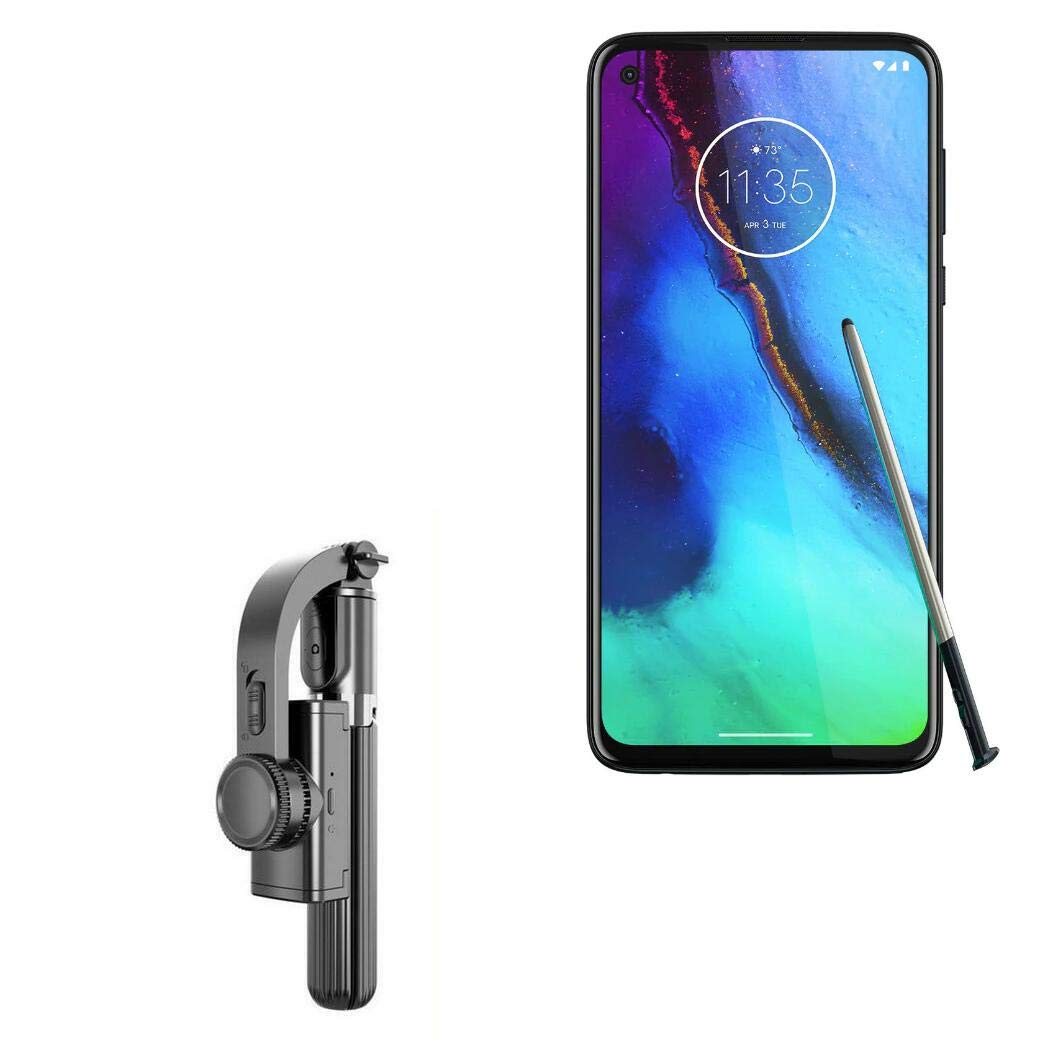 Boxwave Stand And Mount Compatible With Motorola Moto G Stylus (2020) - Gimbal Selfiepod, Selfie Stick Extendable Video Gimbal Stabilizer - Jet Black