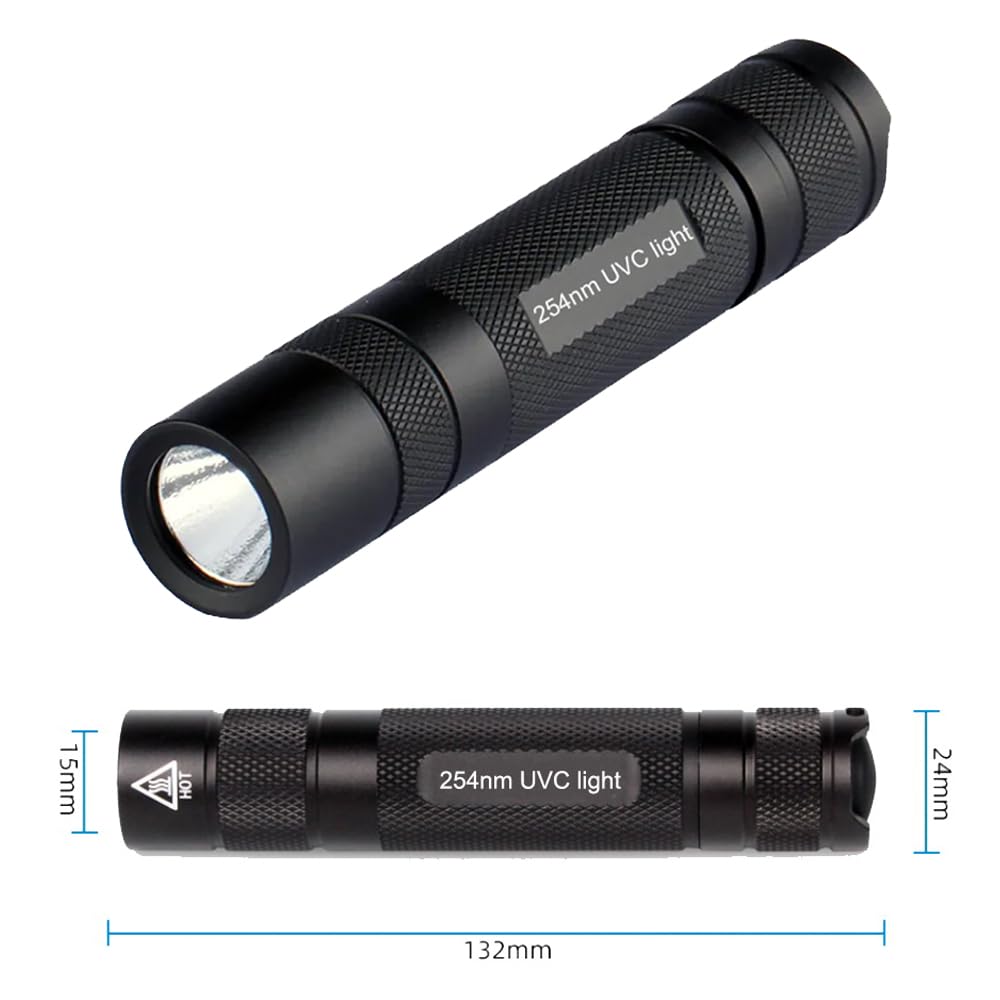 Wondsunson Max 160Mw Powerful Shortwave Uv Led Flashlight, 254Nm Uvc Ultraviolet Light For Fluorescent Minerals