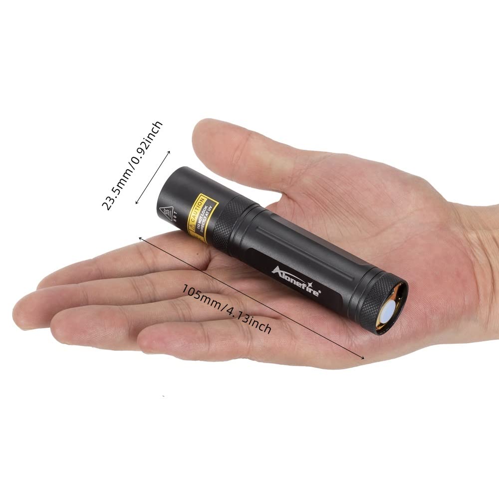 Alonefire Sv77 10W 395Nm Uv Flashlight Portable Rechargeable Blacklight Money Detector For Pet Urine Detector, Resin Curing, Scorpion, Fishing, Minerals With Uv Protective Glasses, Built-In Battery