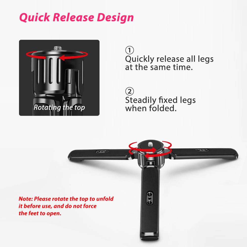 Akeipho Aluminum Heavy Duty Mini Tripod, Desktop Tabletop Stand Tripod For Dslrs Gimbals, Zhiyun Weebill/Crane/Lab, Dji Ronin S/Sc/Rs/Rsc Series, Osmo Mobile, Gimbal Handle Grip Stabilizer