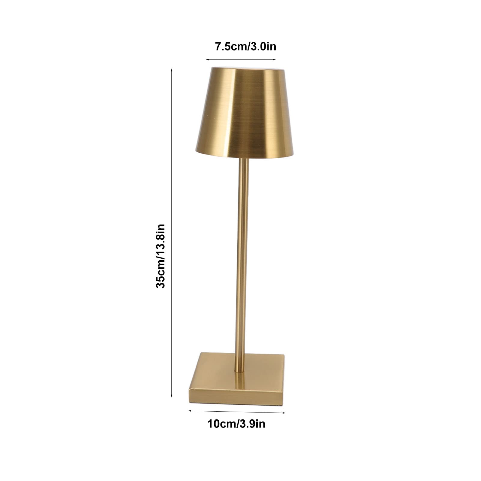 Topincn Table Lamp, High Brightness Led Touch Dimmable Modern Simple Table Lamp, Rechargeable Cordless Table Lamp For Restaurant Bar (Gold)