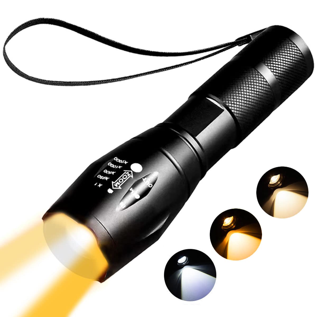 Yzyoe Led Rechargeable Amber Flashlight ,Photography Fill Light,1800K Warm Light For Eye Care, Sleep Aid,3 In 1 White Light And Yellow Light And Amber Lamp.