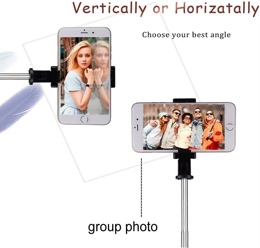 Bytebazaar 27" Selfie Stick Tripod With Remote – All-In-1 Extendable Phone Tripod Stand For Video, Vlog, Live Stream, Group Photos – Pocket Size, 3-In-1 Grip, Cold Shoe –